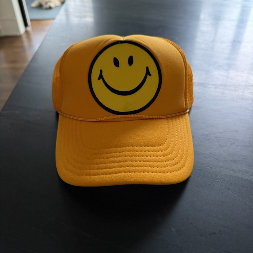 Aviator Nation Adult Yellow Smiley Face Trucker Hat